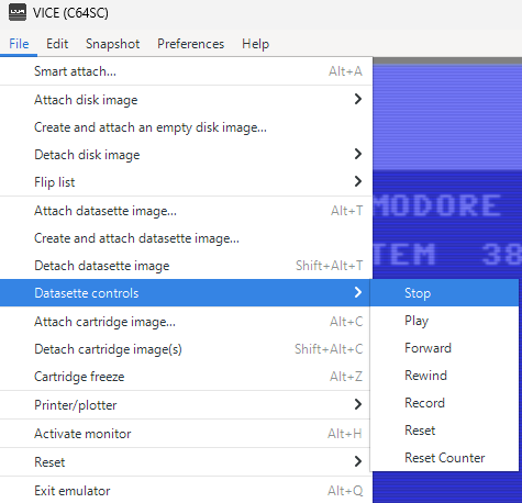 Dataset Commodore Come usare VICE (x64sc) per emulare il Commodore 64